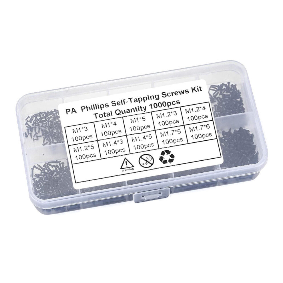 1200Pcs Small Screws Flat Head Tapping Screw Tiny Cabinet Electronic Screws For Woodworking 9313598102096