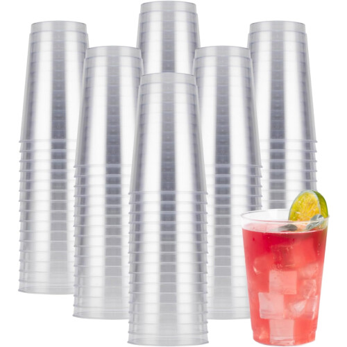 Vasos de plástico transparente de 12 oz, 200 unidades