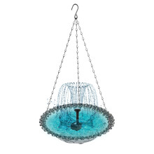 Bird Bath, Solar Bird Bath, Outdoor Garden Floating Hanging Hummingbird Feeder Gray