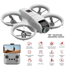 Mini Smart RC Drone with Dual Cameras, 180 Adjustable Front Lens, Optical Flow Hover, 3D Flip, One-Key Take Off/Landing – White