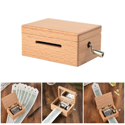 CIYISON Ξύλινο DIY15 Χειροκίνητο Κουτί Μουσικής για Νότες, Σχεδιασμός Χειροκίνητου 1