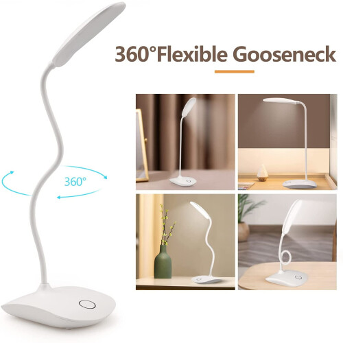 INF Rechargeable LED Desk Lamp with Dimmer and Bendable Base 1