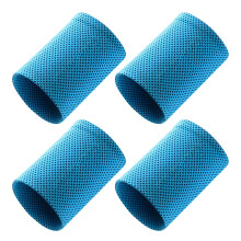 4 Pcs Blue Sports Wristbands, Comfortable Polyester Wrist Bands, Sweat Absorbent, Suitable for Running, Gym, Cycling