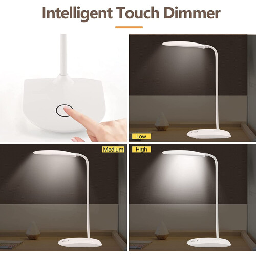 INF Rechargeable LED Desk Lamp with Dimmer and Bendable Base 2