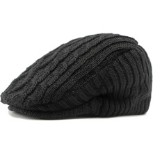 Vintage Style Newsboy Cap Winter Cotton Beret with Fleece Lining and Ear Warmers British Flat Cap for Men Women
