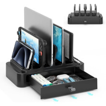 7-in-1 Vertical Laptop Stand with Drawer & Gravity Lock—compatible with MacBook, Dell, HP, Chromebook, Surface Pro, Tablet, Phone, Switch, Keyboard