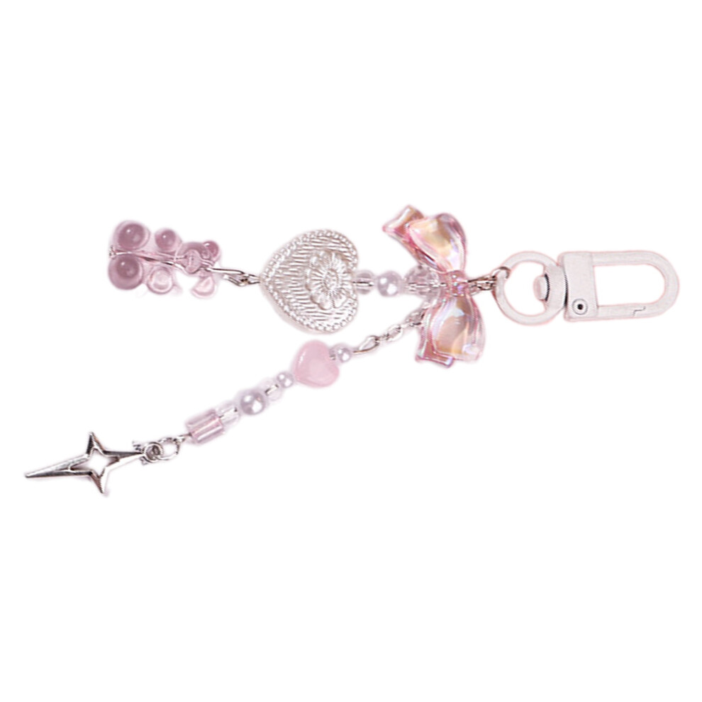 Sweet Bear Bowknot Bead Phone Charm Straps Car Key Hangings Pendants Fashion Bag Decoration Lanyard Purse Accessories 9313598106063