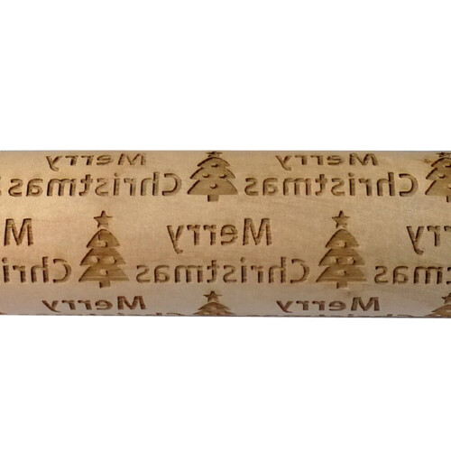 Patterned Embossing Rolling Pin Wood for Baking, 1 Set - Decorative Design for Bakery Use 2