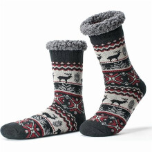 Men's fuzzy slipper socks thermal plush sherpa lined 1 pair
