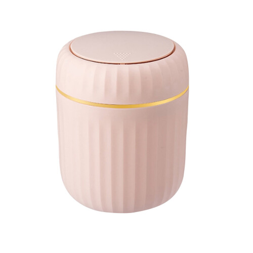 Small Trash Can with Lid, Swing Top, Compact for Bathroom, Office, Dorm – Pink 2
