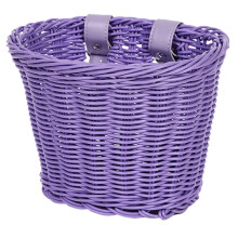 Bicycles Wicker Basket Front Handlebars Basket with Adjust able Belt Plastic Wovens Bikes Basket for Kid Bikes, Scooters