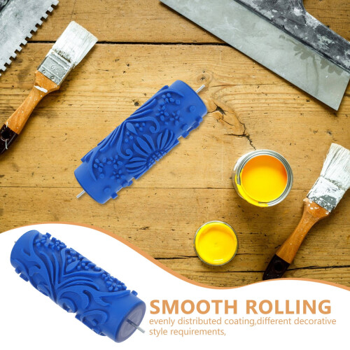 Patterned Wall Paint Roller Blue for DIY Home Decor with Durable and Even Paint Coverage 2
