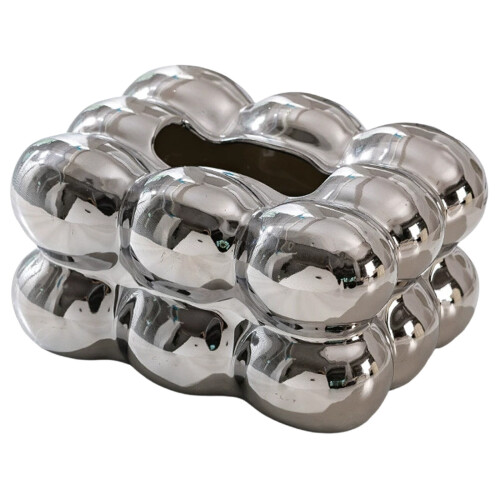 Keramisk lommetørkleboks med blankt skydesign, 1 stk. 2