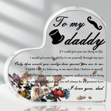 Dad Gifts from Daughter Son, Fathers Day Meaningful Gifts, Dad Birthday Gifts Ideas, Heart Acrylic Plaque Signs