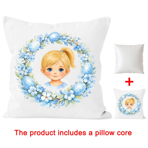Easter Character Printed Cushion Microfiber 13.8"x13.8" 2