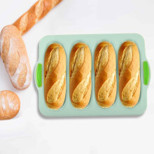 2-Pack Silicone Loaf Pans, Nonstick & Heat-Resistant for Sourdough, Baguette, Hoagie Rolls – Compatible with Home Ovens