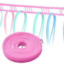 8M Nylon Clothesline-Windproof Drying Rope with Hooks for Indoor/Outdoor (Non-Slip,Stainless Steel S-Hooks)