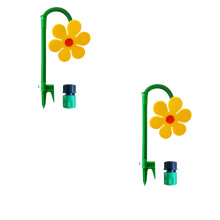 Lot de 2 arroseurs Crazy Daisy – Arroseurs à fleurs dansantes pour jardin, chiens et enfants, rouge/jaune, compatibles avec tuyau d'arrosage