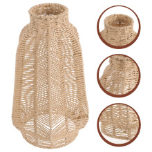 Abat-jour suspendu tissé en papier brun clair, 1 pièce, style chinois, pour la décoration d'hôtel.