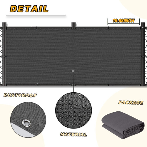 Εξωτερική οθόνη απορρήτου από ανθρακί HDPE 10ft x 3ft 1