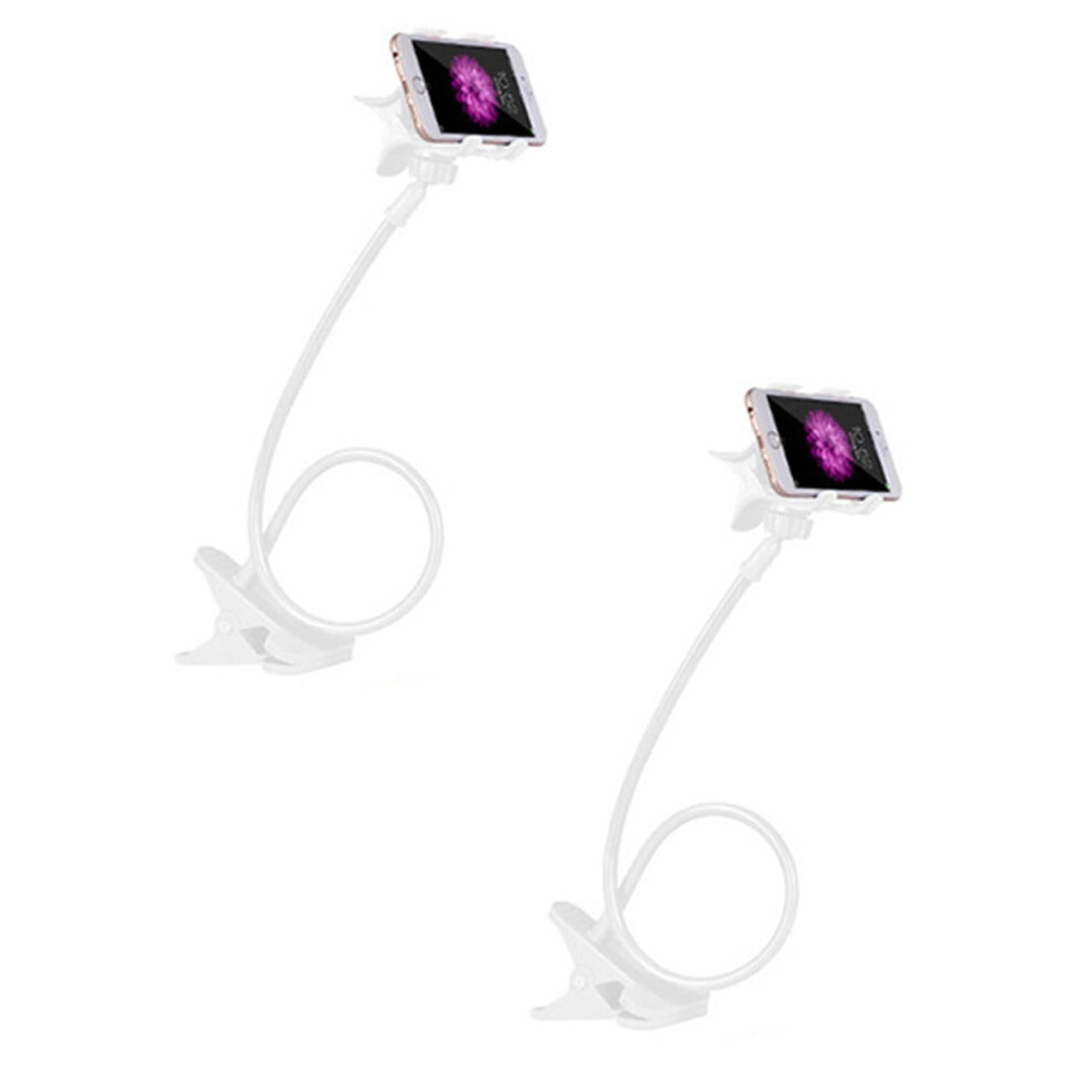 2Pcs Flexible Gooseneck Phone Holder With Clip For Desk, Bedside, Headboard | 75Cm Long Arm Stand Compatible With All Phones 9450273954929