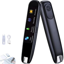 Caneta Tradutora Inteligente Portátil, Dicionário de 122 Idiomas com Tradução Offline/Online para Estudo, Trabalho e Viagem (Preta)