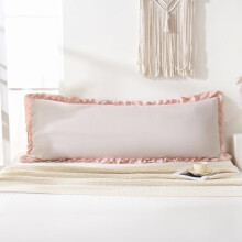 Beige og pink vendbar kropspude 20x54 tommer