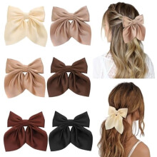 6er-Pack Haarschleifen aus Satin für Frauen und Mädchen