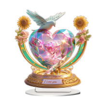 Valentine's Day 8" Love Acrylic Decor, Desktop Centerpiece with Base – Compatible with Home, Farmhouse & Party Decor