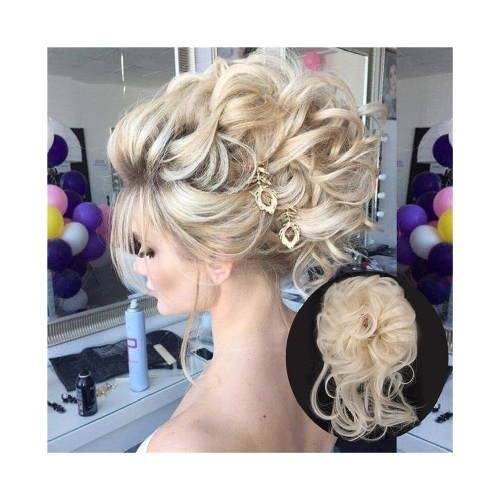 Synthetic Hair Bun Chignon Curly Elastic Scrunchy 1pc