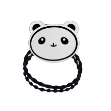 Haargummi mit Panda-Gesichtsmotiv, gewelltes Doppel-Schlaufen-Haargummi, zart und süß, rutschfest und sicher, ideales Geschenk für Frauen zum Date