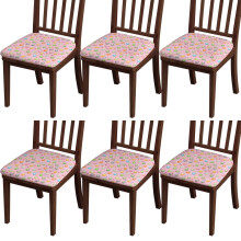 Fundas para sillas de comedor con estampado rosa claro (juego de 6)