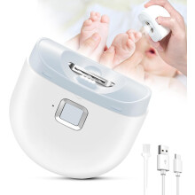 ABPETE Electric Nail Clipper – Rechargeable Baby & Elderly Nail Trimmer with LED Light, Compatible with USB Charging