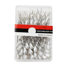 Sewing Pins for Fabric with Pearl Ball Heads 100pcs Dressmaker Pins for Quilting Tailoring Crafting Professional Children Sewing Supplies Kit, White