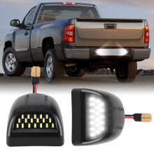 LED License Plate Light Assembly Compatible with Chevy Silverado, Suburban, Tahoe, GMC Sierra 1500-3500 HD, Escalade, EXT – 12V, 2PCS
