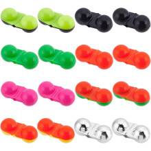 48 Stück 8-farbige Doppelrassel-Angelperlen (31 x 15 x 13 mm, 2 mm Loch), gemischte Farben