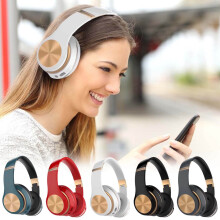 Bluetooth-over-ear-hörlurar, 6 EQ-lägen, ANC, HiFi-stereo med låg latens, lätta och hopfällbara — Kompatibel med iPhone/Android