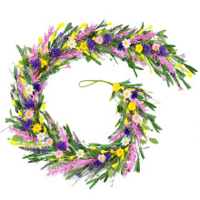 6.5FT Artificial Wildflower Garland with Lavender & Yellow Daisies, Spring/Summer Floral Vine for Wedding Arch, Mantel, Farmhouse & Party Decor