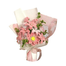 Crochet Bouquet Handmade Knitted Crochet Sunflower Bouquet For Valentine's Day 's Day Birthday Anniversary
