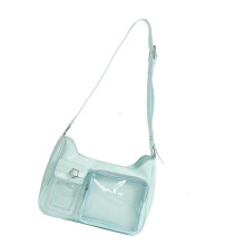 Transparente Schultertasche, modische Itabag mit Sichtfenster für PinsAn1meDisplay, Tragetasche, Handtasche, Umhängetasche für Damen