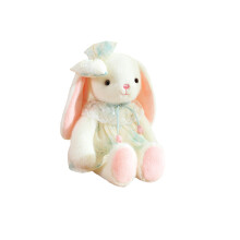 Bunny plush toy with lace dress and bow 1 piece
