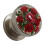 Deurknop van hars met retro bloemendesign, transparant, 1 stuk 1