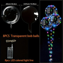LED plovoucí balónky teple bílé vícebarevné balení 8 kusů