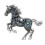 Broche cheval en alliage coloré, 4,4 x 4,6 cm 1