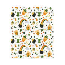 St. Patricks Day tæppe grøn flannel fleece 50x60