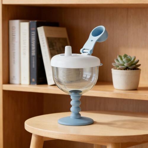 Leak-Proof Goblet Cup with Lid and Measurement Marks 2