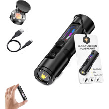 Ficklampa med LED-funktion, 500 lumen, aluminium, uppladdningsbar USB-C