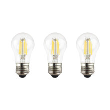 Ampoule LED à filament de verre transparent A15, équivalent 60 watts, à intensité variable, style Edison vintage, blanc brillant (paquet de 3)
