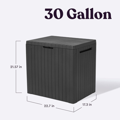 Resin Outdoor Storage Box Patio Side Table 1pc