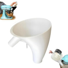 Flour Funnel for KitchenAid Mixer, Compatible with Artisan KSM150 5-Qt Tilt-Head, for Flour & Egg Liquid, Guided Pouring (White)